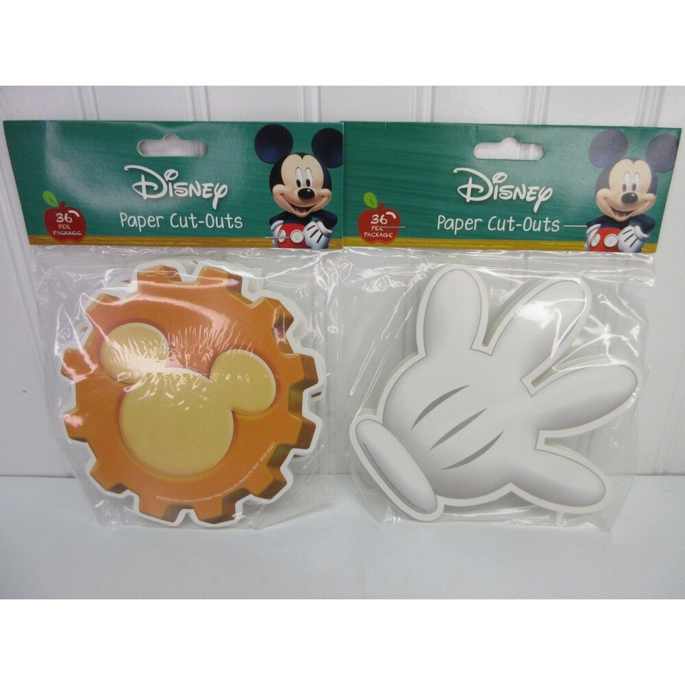 Lot of 2 Disney Mickey Mouse Clubhouse Paper Cut Outs Gear & Glove 36 Per Pack